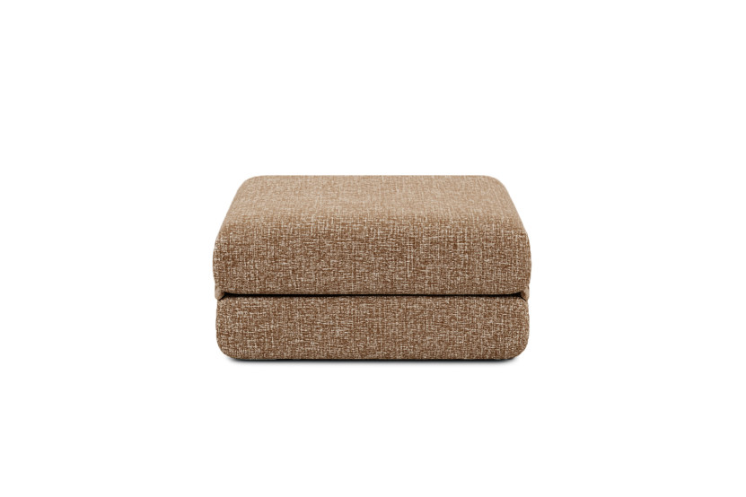 Pouf convertible et modulable - Tissu tweed - Marron