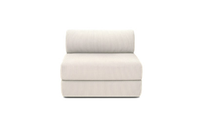 Canapé 3 places - 2 modules convertibles : Canapé 2 places + Fauteuil - Velours côtelé Blanc