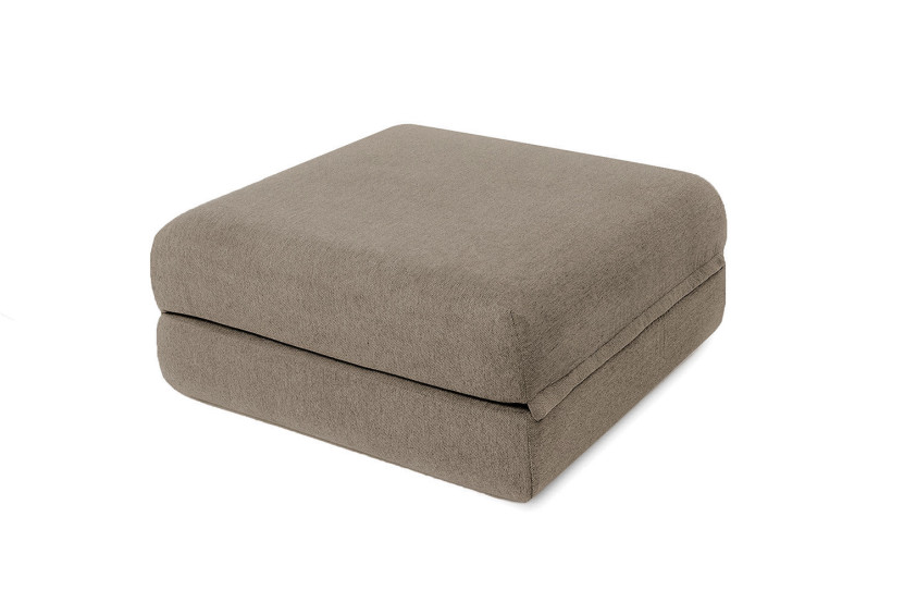 Canapé d'angle convertible 6 places - Tissu lisse - Taupe