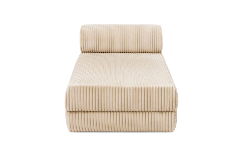 Canapé d'angle convertible 5 places - Velours côtelé XL - Beige