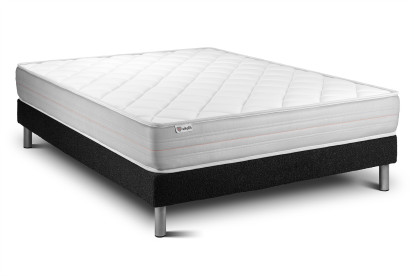 Ensemble Matelas Sommier 160x190 cm - Sommier Noir (en kit) - Vitalmemo