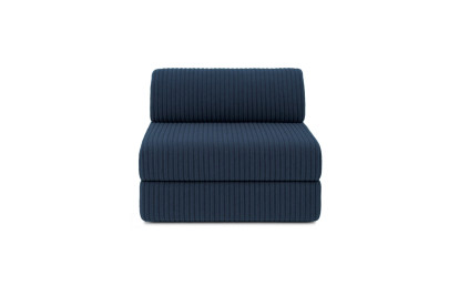 Canapé d'angle 6 places - 3 modules convertibles : Canapé 3 places + Fauteuil + Pouf - Velours côtelé XL Bleu