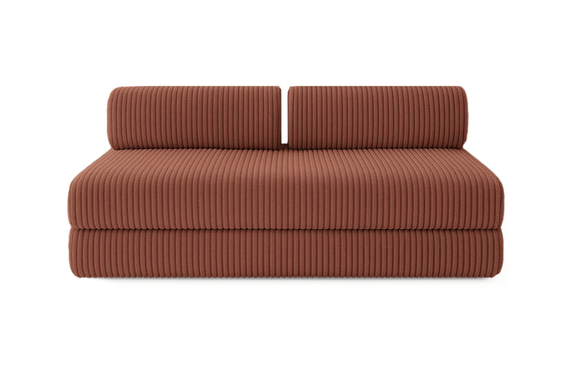 Canapé droit convertible 4 places - Velours côtelé XL - Terracotta