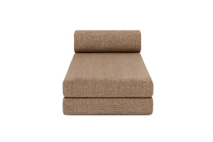 Méridienne convertible et modulable - Tissu tweed Marron
