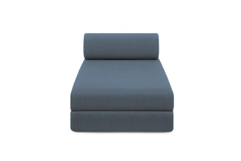 Méridienne convertible et modulable - Tissu lisse - Bleu