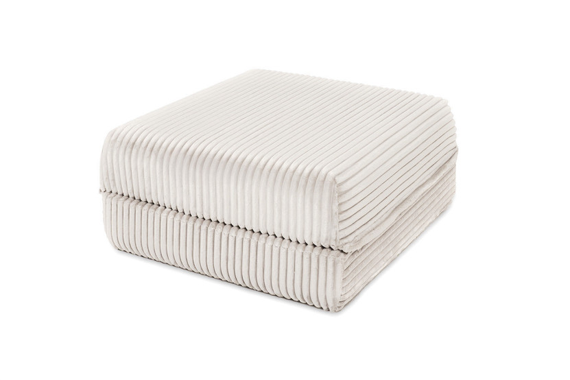 Canapé d'angle convertible 6 places - Velours côtelé XL - Blanc