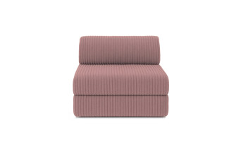 Fauteuil convertible et modulable - Velours côtelé XL - Rose