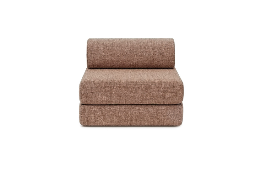 Canapé droit convertible 3 places - Tissu tweed - Rouge