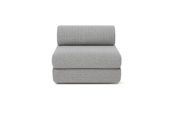 Fauteuil convertible et modulable - Tissu tweed - Gris