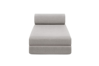 Méridienne convertible et modulable - Tissu lisse - Gris clair