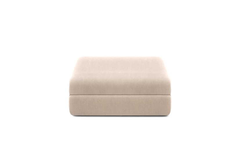 Canapé d'angle convertible 4 places - Tissu lisse - Beige