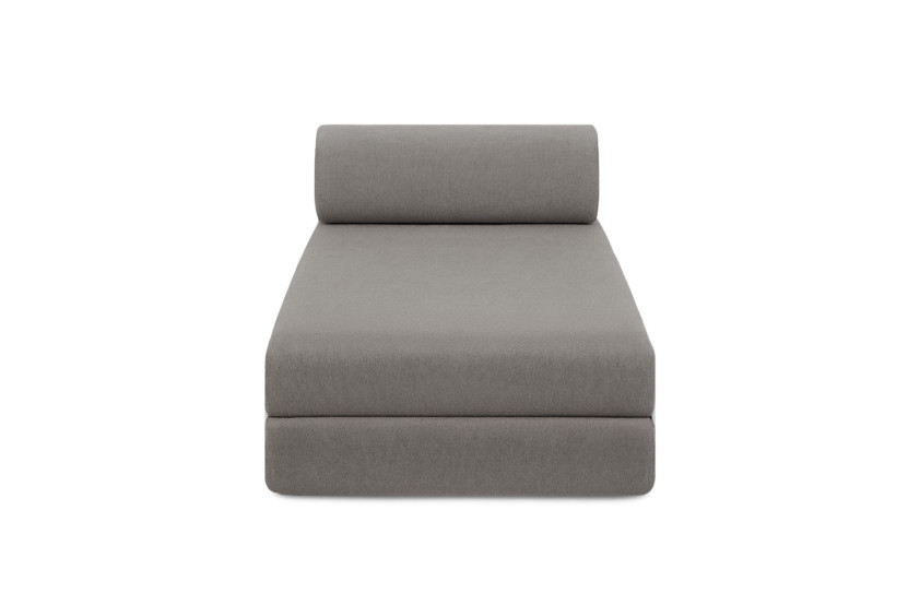 Canapé d'angle convertible 6 places - Tissu lisse - Gris