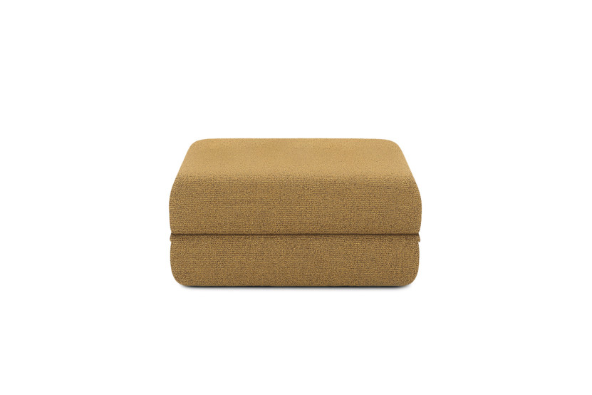 Canapé d'angle convertible 4 places - Tissu tweed - Jaune