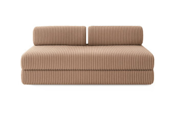 Canapé droit convertible 4 places - Velours côtelé XL - Marron