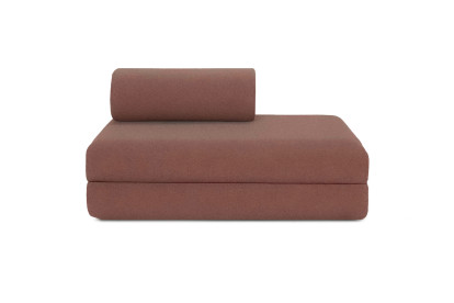 Canapé 3 places - 2 modules convertibles : Canapé 2 places + Fauteuil - Tissu lisse Terracotta