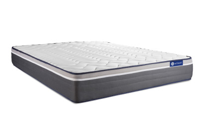 Ensemble Matelas Sommier 140x210 cm - Sommier Gris (en kit) - ActiMemo Plus