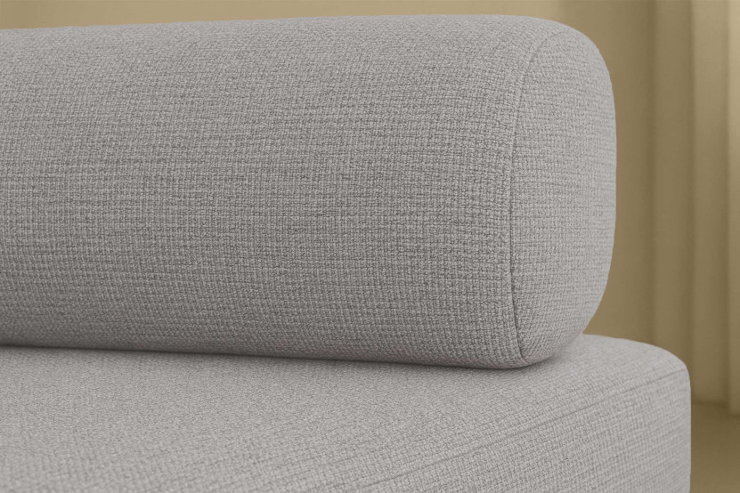 Canapé droit convertible 3 places - Tissu lisse - Gris clair