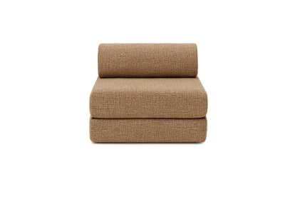 Canapé 3 places - 2 modules convertibles : Canapé 2 places + Fauteuil - Tissu tweed Marron
