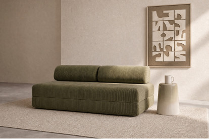 Canapé 3 places convertible et modulable - Velours côtelé Vert