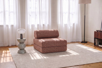 Fauteuil convertible et modulable - Tissu tweed Rouge