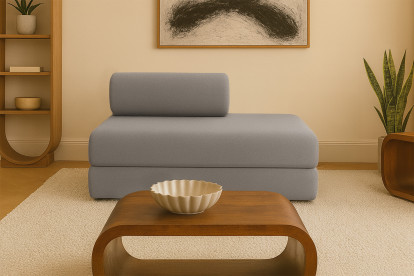 Canapé 2 places convertible et modulable - Tissu lisse Gris