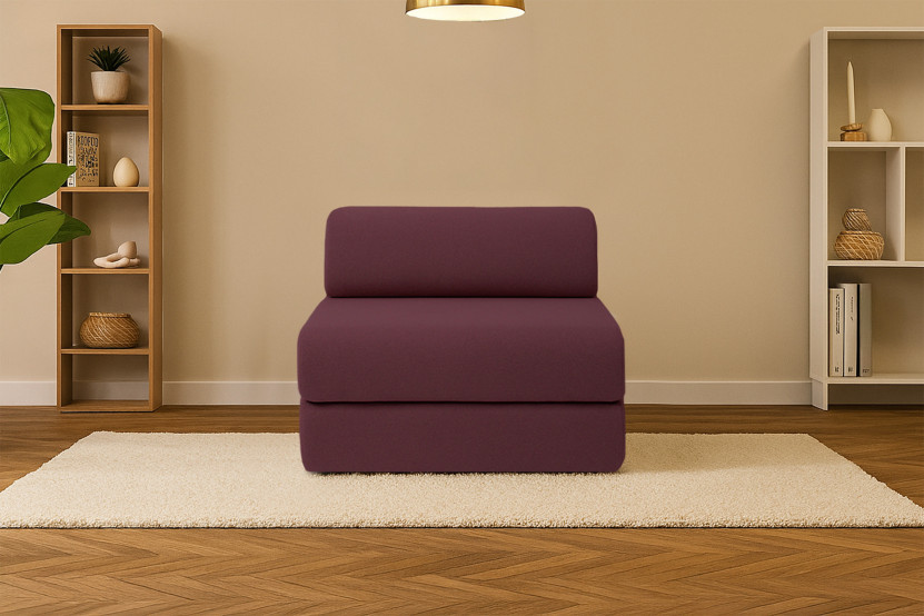 Fauteuil convertible et modulable - Tissu lisse - Rouge