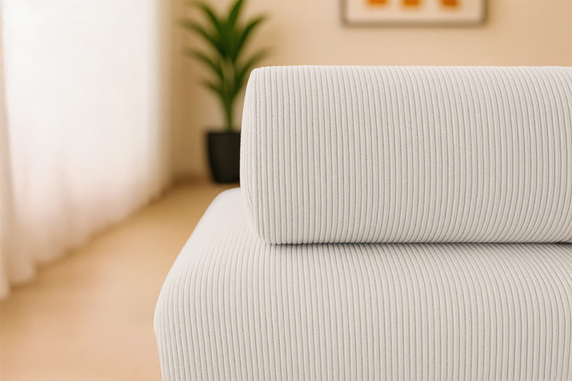 Fauteuil convertible et modulable - Velours côtelé - Blanc