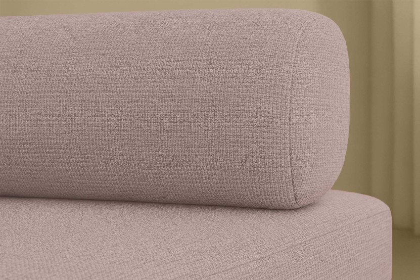 Canapé droit convertible 3 places - Tissu lisse - Rose