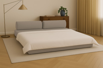 Canapé 3 places convertible et modulable - Tissu lisse Taupe