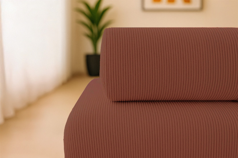 Fauteuil convertible et modulable - Velours côtelé - Terracotta