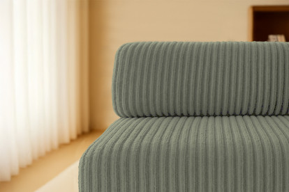 Canapé 3 places - 2 modules convertibles : Canapé 2 places + Fauteuil - Velours côtelé XL Vert