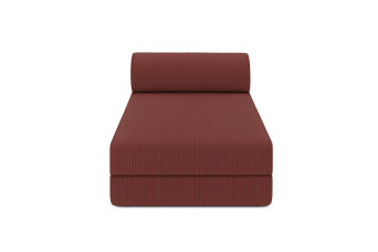 Méridienne convertible et modulable - Velours côtelé - Rouge