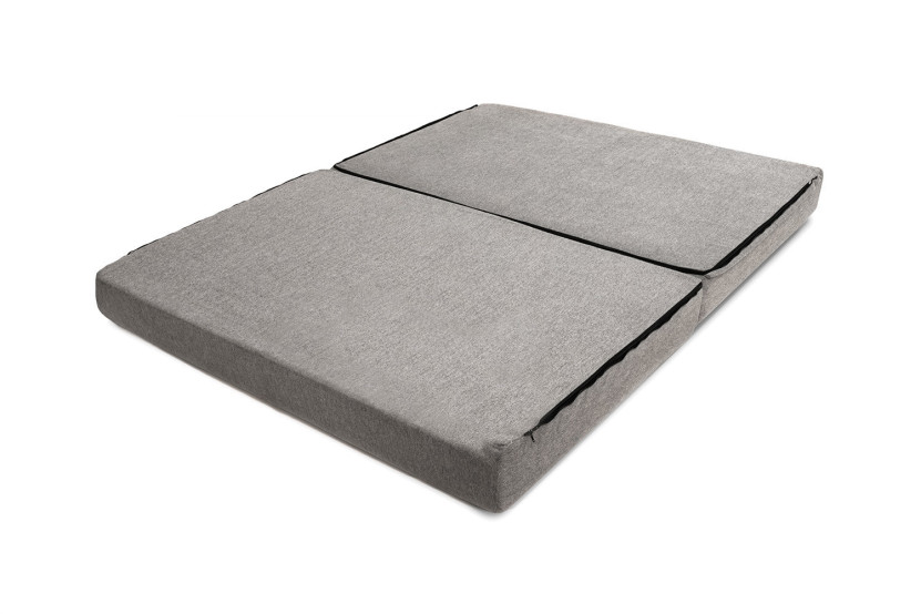 Canapé droit convertible et modulable 2 places - Tissu lisse - Gris