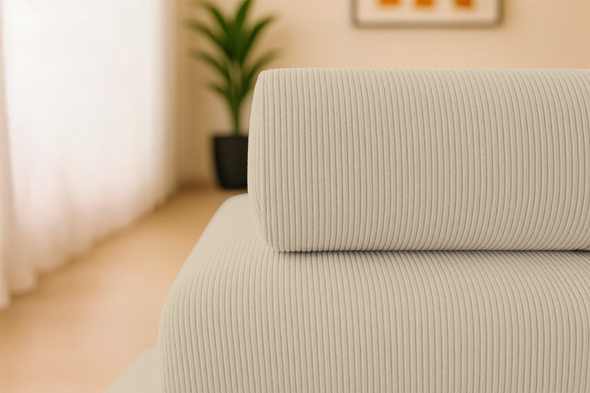 Fauteuil convertible et modulable - Velours côtelé - Beige