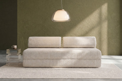 Canapé 3 places convertible et modulable - Velours côtelé XL Blanc