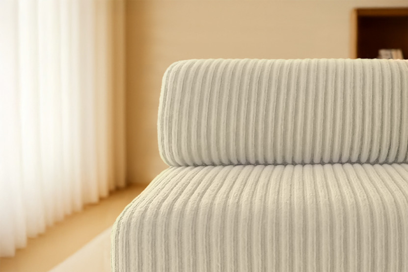 Canapé droit convertible 3 places - Velours côtelé XL - Beige