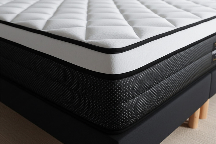 Ensemble Matelas Sommier 200x200 cm - Sommier Noir (en kit) - Suite
