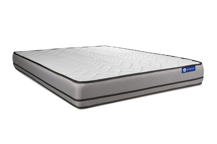 Ensemble Matelas Sommier 130x210 cm - Sommier Blanc (en kit) - Actimemo Night