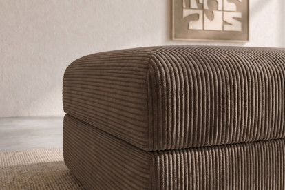 Pouf convertible et modulable - Velours côtelé Taupe