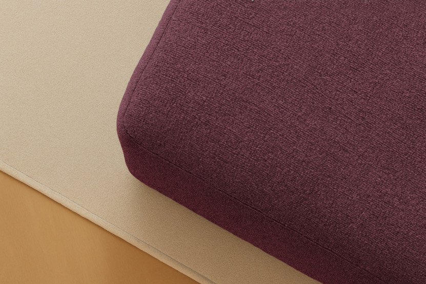 Pouf convertible et modulable - Tissu lisse Rouge