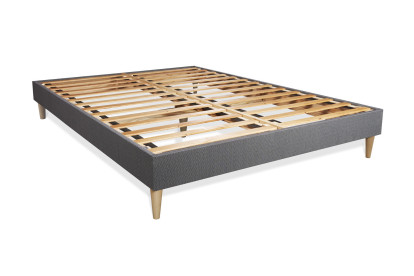 Ensemble Matelas Sommier 130x200 cm - Sommier Gris (en kit) - ActiMemo Plus