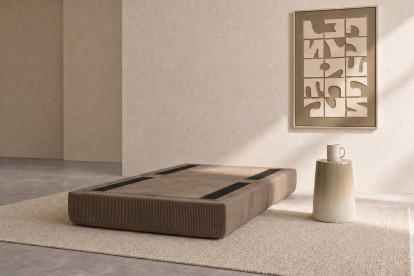 Pouf convertible et modulable - Velours côtelé Taupe