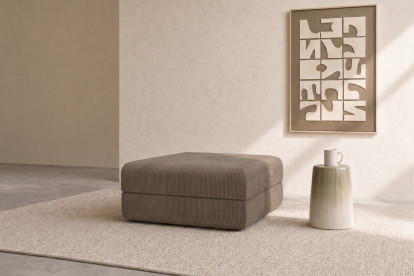 Pouf convertible et modulable - Velours côtelé Taupe