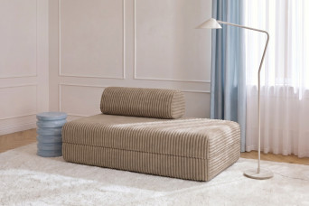 Canapé 2 places convertible et modulable - Velours côtelé XL Marron