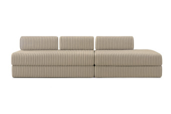 Canapé 5 places - 2 modules convertibles : Canapé 3 places + Canapé 2 places - Velours côtelé XL Taupe