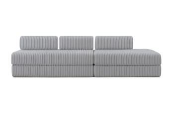 Canapé 5 places - 2 modules convertibles : Canapé 3 places + Canapé 2 places - Velours côtelé XL Gris clair