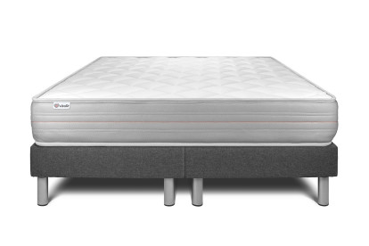 Ensemble Matelas Sommier 180x200 cm - 2 Sommiers Gris - Vitalmemo