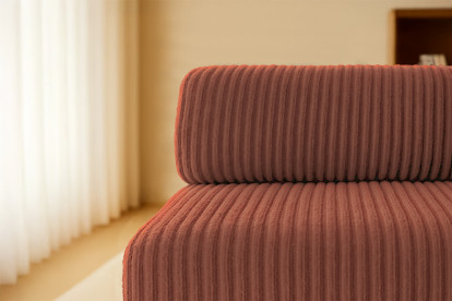 Canapé 4 places - 2 modules convertibles : Canapé 3 places + Fauteuil - Velours côtelé XL Terracotta