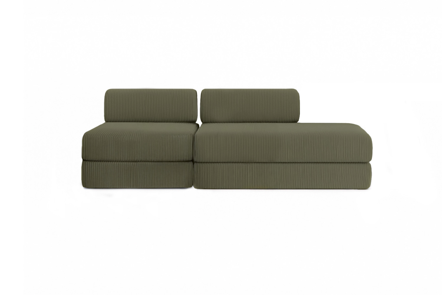 Canapé droit 2 places en velours côtelé vert Ernest | Maisons du Monde Canapé droit 2 places en velours côtelé vert Ernest | Maisons du Monde