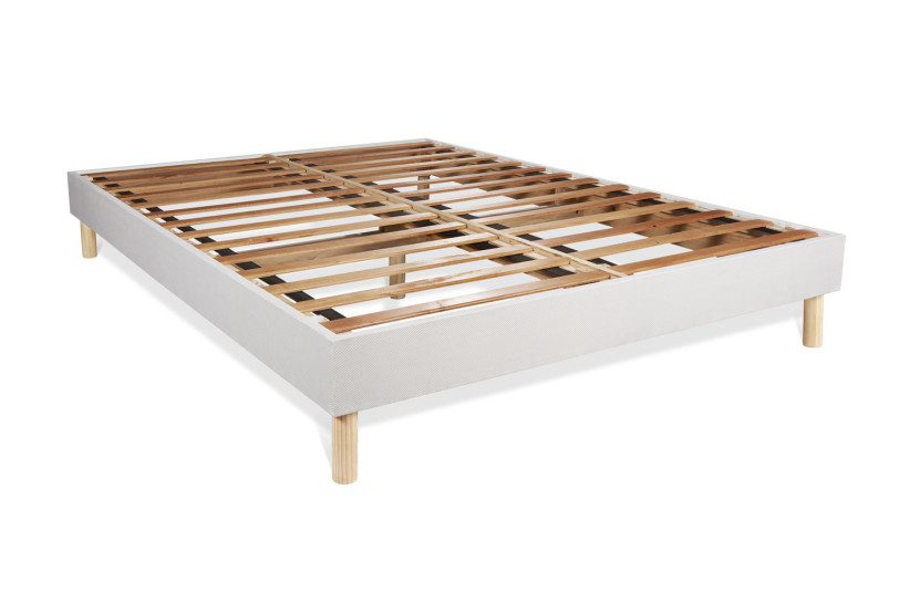 Ensemble Matelas Sommier 130x190 cm - Sommier Blanc (en kit) - Actilatex Plus